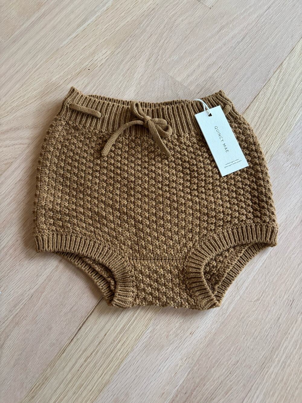 NWT Quincy Mae Knit Tie Bloomer - Walnut 2-3T
